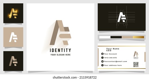 Letter AF or AE monogram logo with business card design