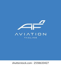 Letter AF airplane shape modern logo design concept. Vector illustration