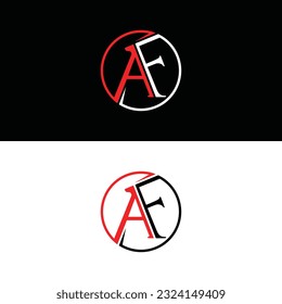 Letra AF en diseño de logotipo de círculo, diseño de vectores de logotipo. Resumen, concepto de diseños, logotipos, elemento de logotipo para plantilla.