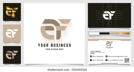 Letter af or ef monogram logo with business card design