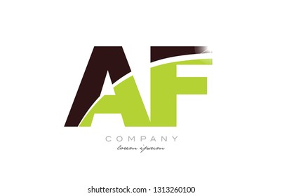 letter af a f alphabet combination logo icon design with green and brown color suitable for a company or business
