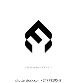 Letra AF o logotipo abstracto FA