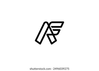 Letter AF or FA Logo Design Vector