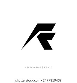 Letra AF o FA diseño de logotipo