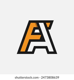 Letter AF or FA Logo, Monogram Logo letter A with F combination, design logo template, vector illustration