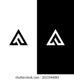 letter AF, FA triangle logo