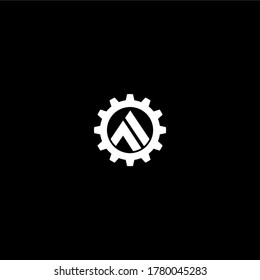 Letter AF Initial Gear Logo Design Vector Template Illustration