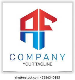 letter AF initial hexagon logo icon premium elegant template vector eps 10