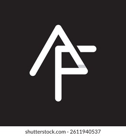 Letter AF line simple vector on black background, suitable for your company