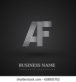 Letter AF linked logo design. Elegant silver colored symbol for your business or company identity.
