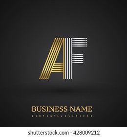 Letter AF logo design. Elegant gold and silver colored, symbol for your business name or company identity.