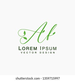 Letter af logo template Leaf Vector