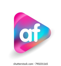 Letter AF logo in triangle shape and colorful background, letter combination logo design for business and company identity.
