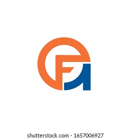 logotipo AF letra Placa vectorial moderna