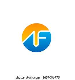 logotipo AF letra Placa vectorial moderna