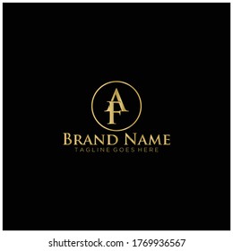 Letter AF luxury logo.Template logo.Luxury logo.Gold logo.