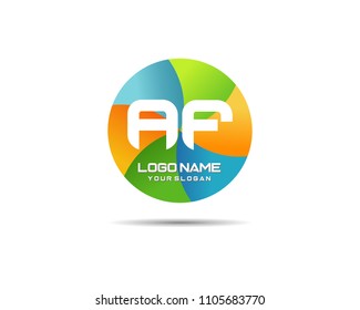 Letter AF Modern Shape Logo Design Template Element