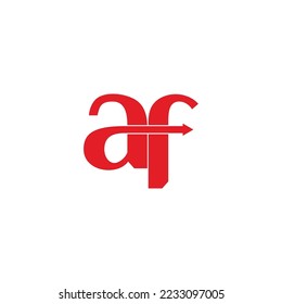 letter af motion arrow font logo vector 