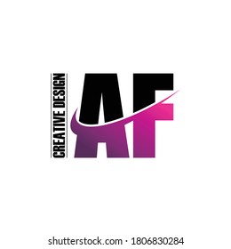 Letter AF simple logo design vector