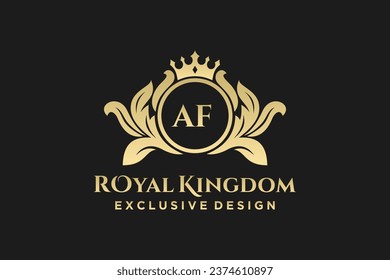 Letter AF Template Logo Luxury. Monogramm-Alphabet. Schöner königlicher Initialbrief.