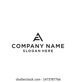 letter af triangle logo design vector illustration template