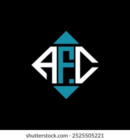 modelo de ilustração vetorial de design de logotipo quadrado da letra AFC. Projeto de logotipo de diamante retangular AFC.
