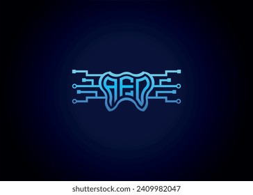 Letter AFD Modern Technology Vector Monogram Dental care shape Logo.