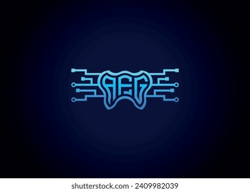Letter AFG Modern Technology Vector Monogram Dental Care Form Logo.