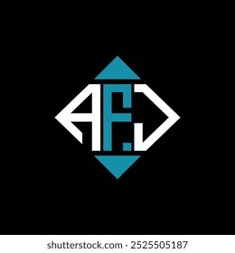 letter AFJ square logo design vector illustration template. AFJ rectangle diamond logo design.
