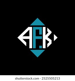 Buchstabe AFK quadratisches Logo Design, Vektorgrafik-Vorlage. AFK Rechteck Diamant-Logo-Design.
