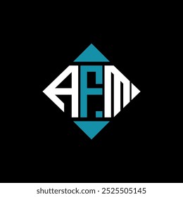 letter AFM square logo design vector illustration template. AFM rectangle diamond logo design.
