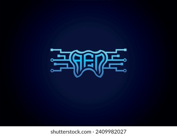 Letter AFN Modern Technology Vector Monogram Dental care shape Logo
