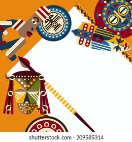 Letter from Africa, postcard, vector