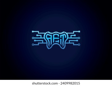 Letter AFT Modern Technology Vector Monogram Dental Care Form Logo.