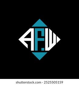 letter AFW square logo design vector illustration template. AFW rectangle diamond logo design.
