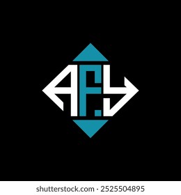 letter AFY square logo design vector illustration template. AFY rectangle diamond logo design.
