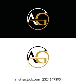 Letter AG in circle logo design, Logo Vector Design. Abstract, designs concept, logos, logotype element for template.