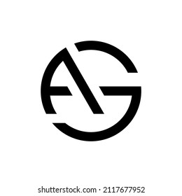 Letter AG circle minimal monogram logo design