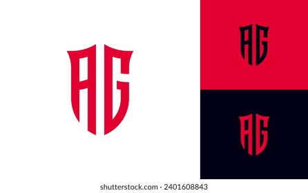 Letter AG emblem shield initial monogram logo design