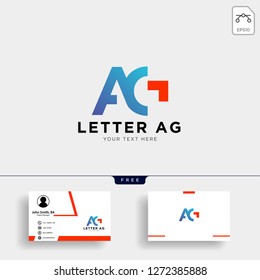 Letter AG or G creative logo template vector illustration with business card template - vector