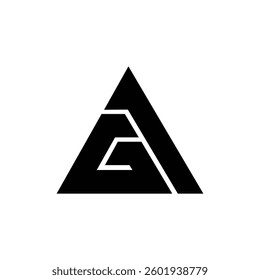 Letter Ag or Ga initial triangle creative abstract monogram logo idea  