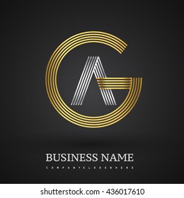 Letter AG or GA linked logo design circle G shape. Elegant gold and silver colored, symbol for your business name or company identity.