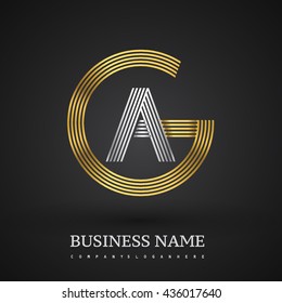 Letter AG or GA linked logo design circle G shape. Elegant gold and silver colored, symbol for your business name or company identity.