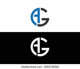 Letter AG And GA Logo Monogram Vector Design Concept Template.