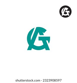 Diseño de logotipo de monograma GA AG
