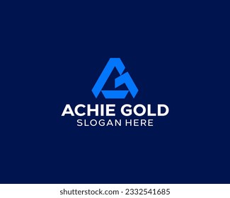 Letter AG GA Simple Modern Logo