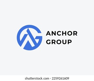 Letter AG GA Simple Monogram Logo