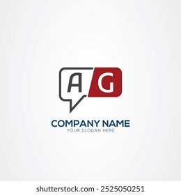 Carta AG GA logotipo técnico, design de bate-papo, comunicação, design de logotipo de robô Vetor