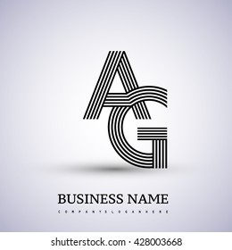 Letter AG linked logo design. Elegant symbol for your business or company identity.