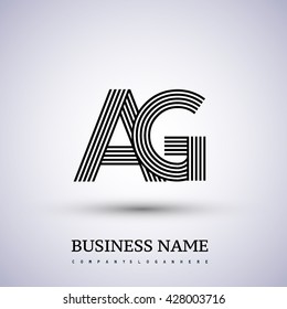 Letter AG linked logo design. Elegant symbol for your business or company identity.